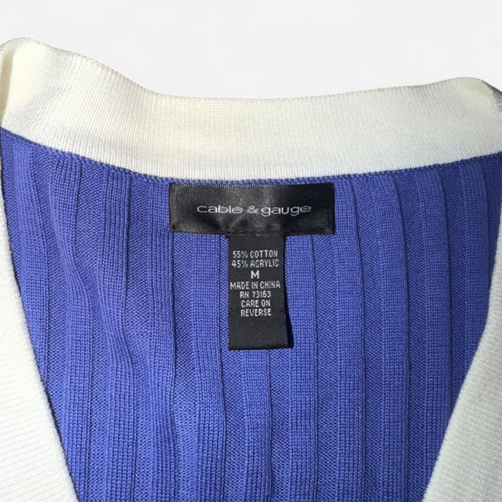 Cable-gauge Women's Blue and Navy Cardigan 2 piece - Picture 7 of 7